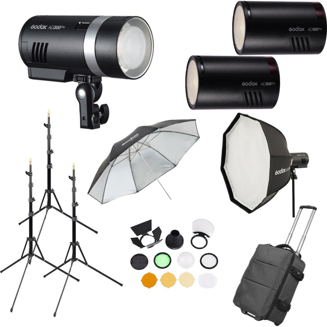 Godox AD300PRO & AD100PRO 3 Heads Kit