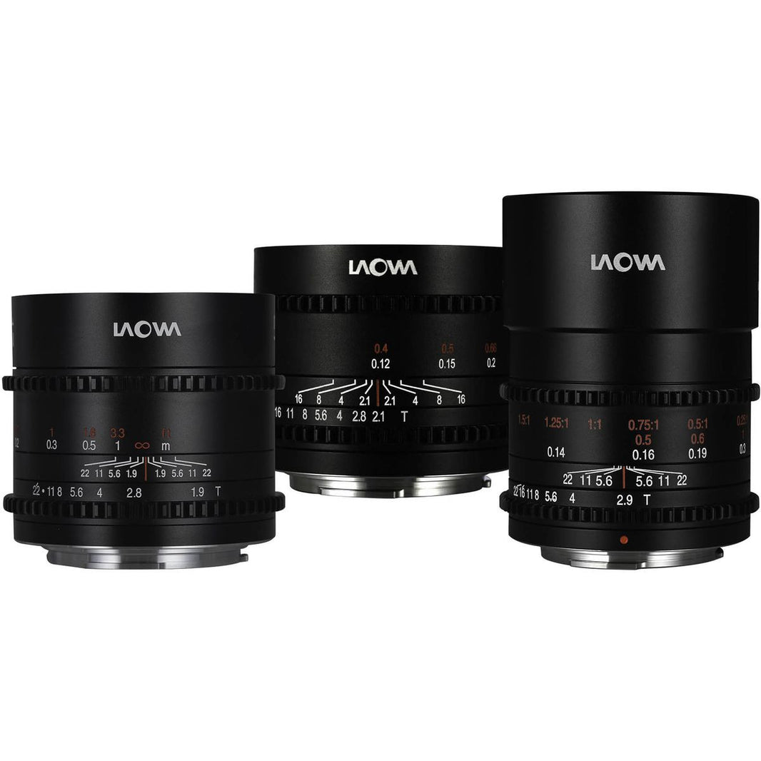 Laowa MFT Cine Prime 3-LENS Bundel (10mm / 17mm / 50mm)