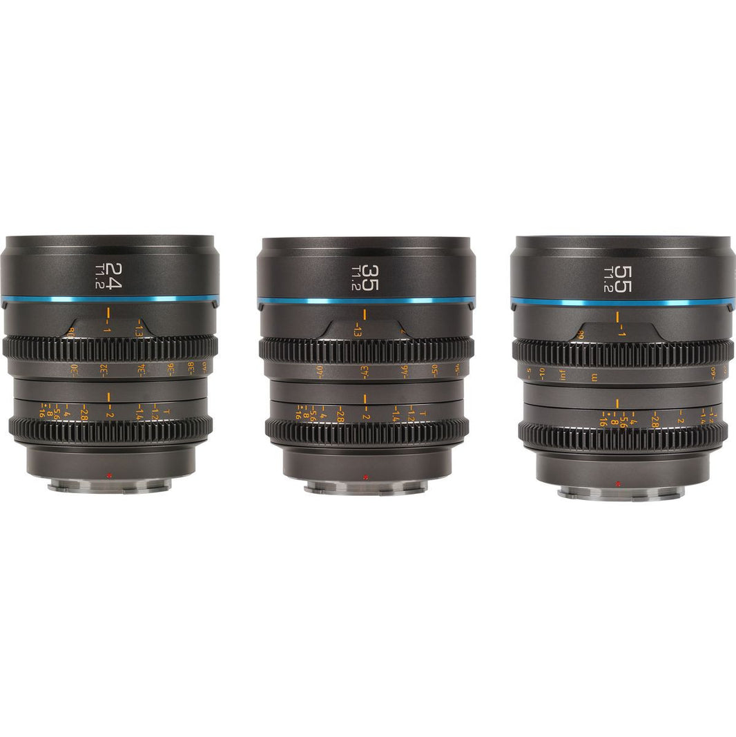Sirui Nightwalker 24 35+55mm T1.2 S35 MF Cine Lens Bundle M4