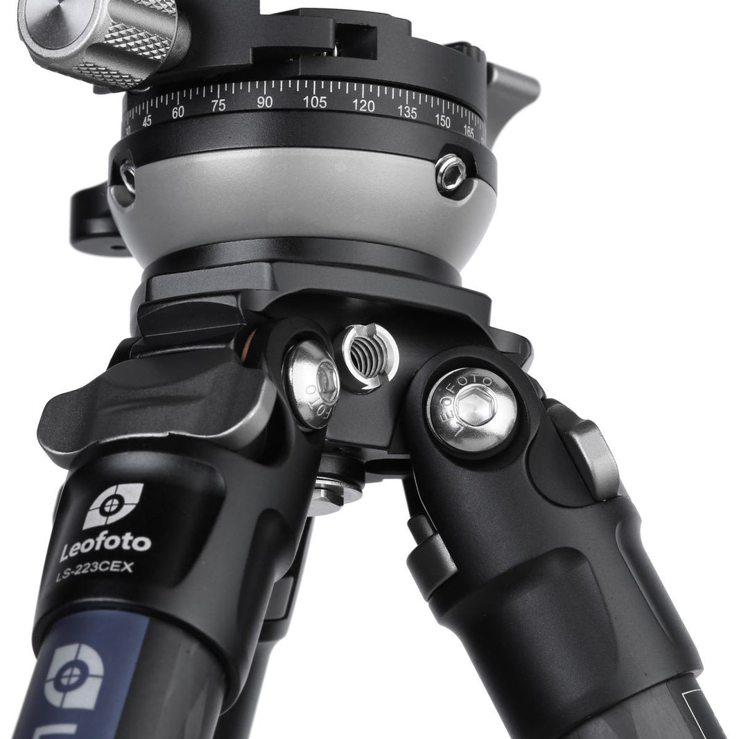 Leofoto LS-223CEX+RH-0 CNC Tripod w/ Leveling Base And Panning Clamp
