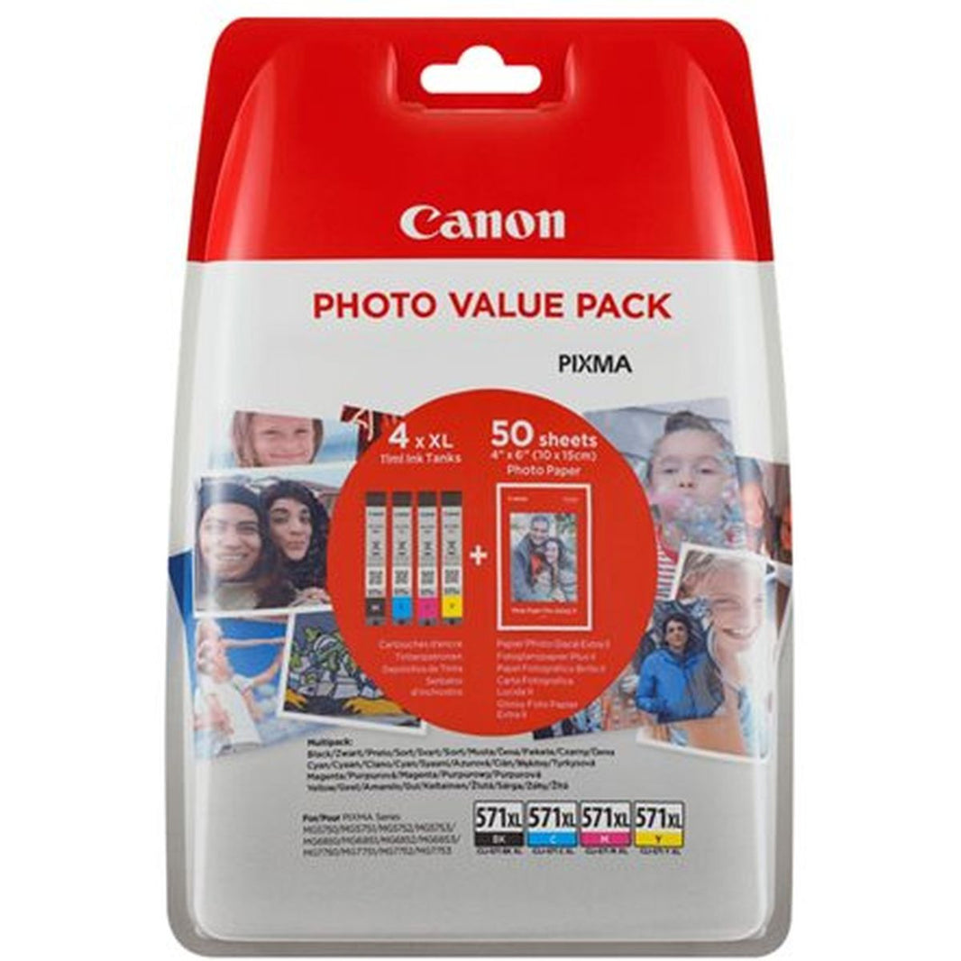 Canon CLI-571XL C/M/Y/BK Photo Value Pack Blistered w/o Sec