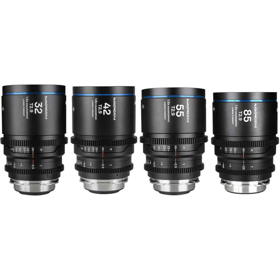 Laowa Nanomorphâ LF 4-LENSÂ Bundle 32/42/55/85mm (Blue) (Lao-32425585-B-PL-B)