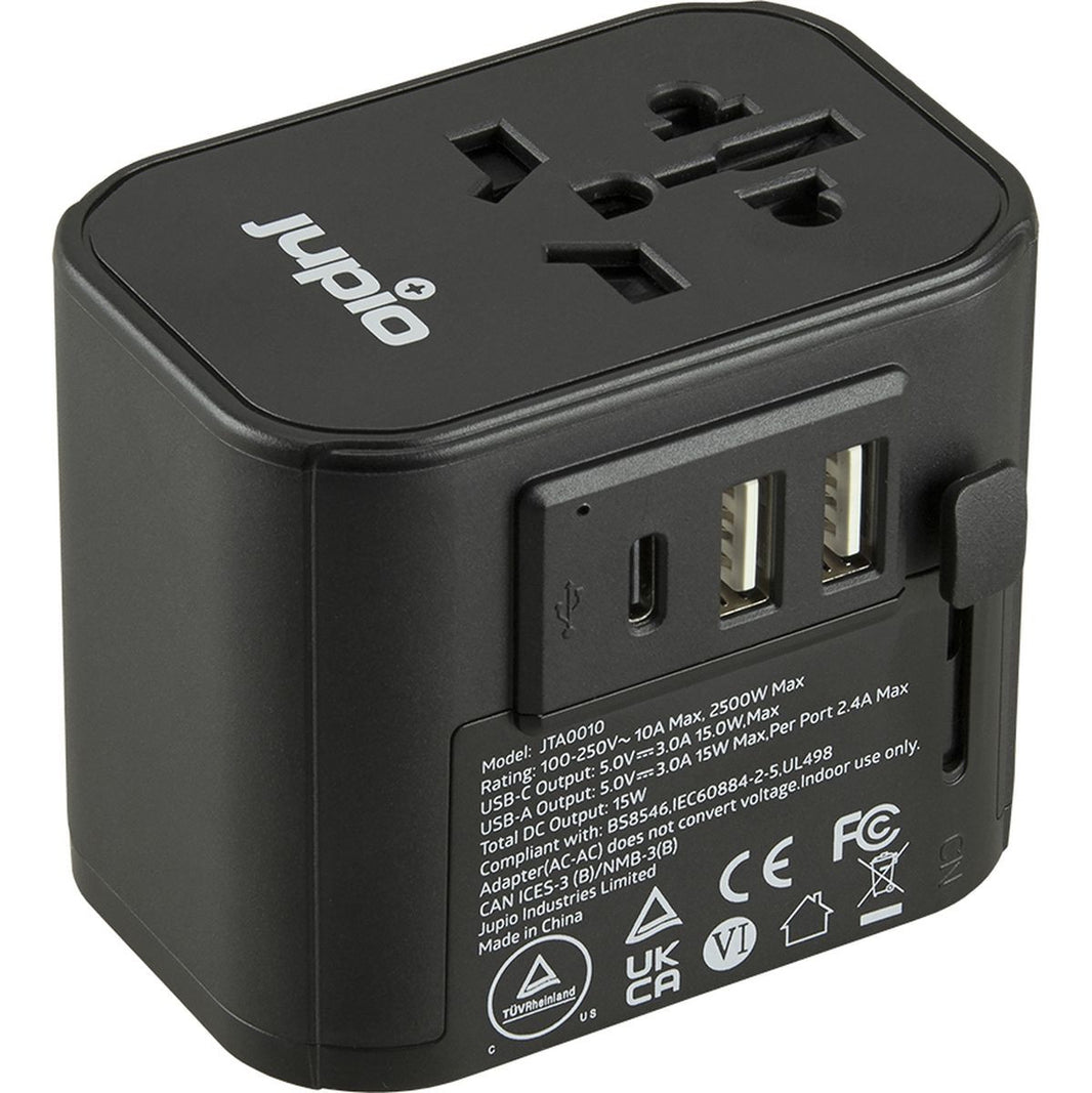 Jupio Travel Adapter 2X USB-A 1X USB-C 15.5W