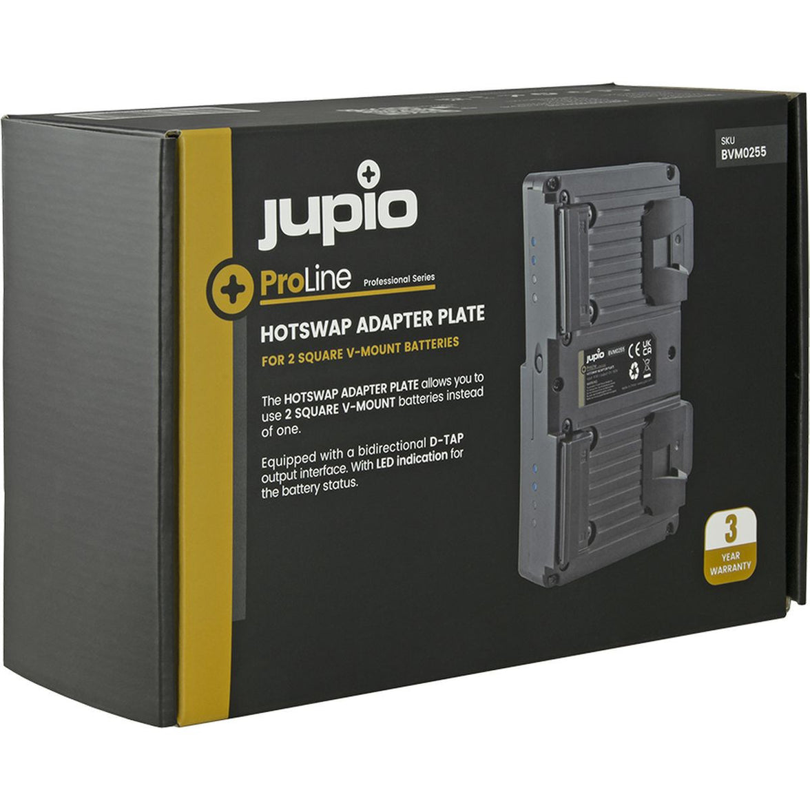Jupio ProLine V-Mount Hotswap Adapter Plate For 2X Square
