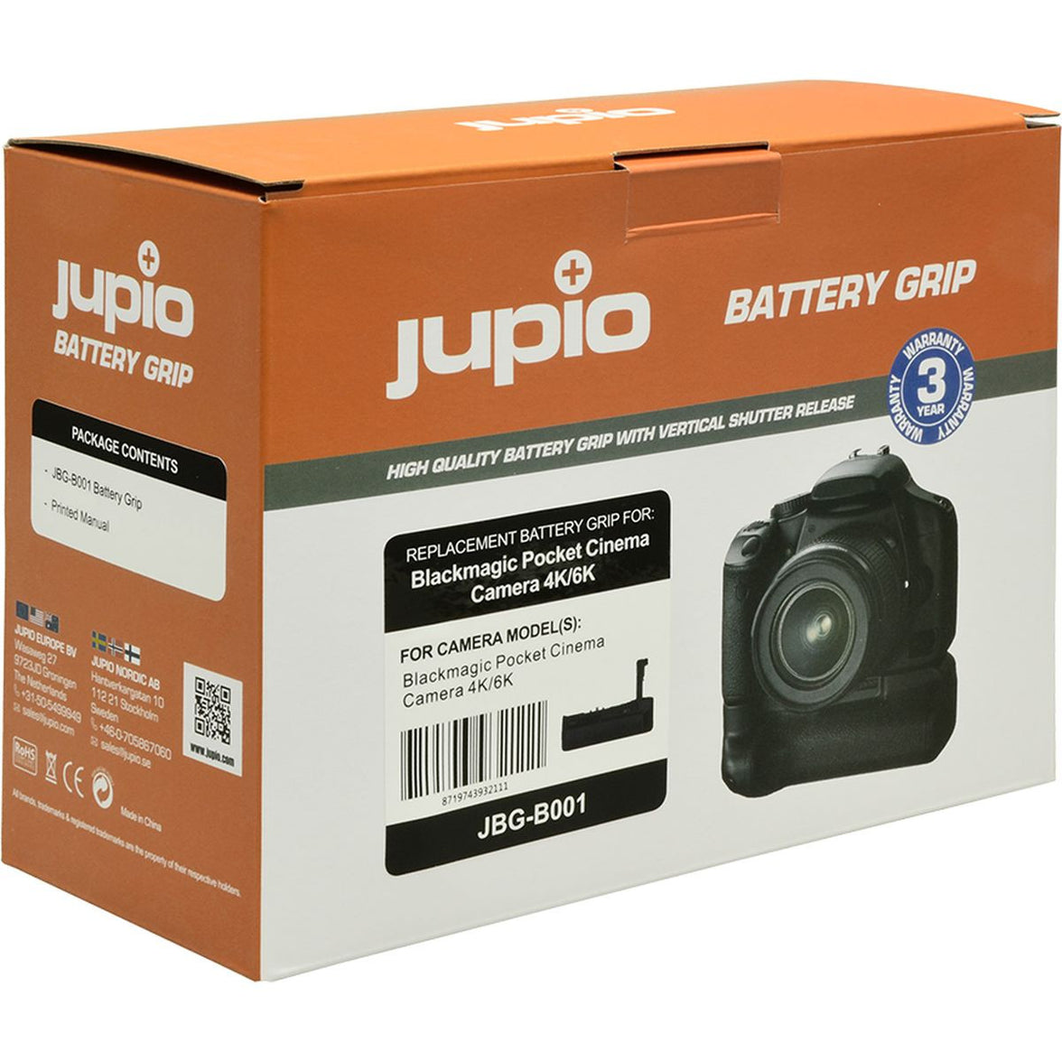 Jupio Batterygrip for Blackmagic Pocket Cinema Camera