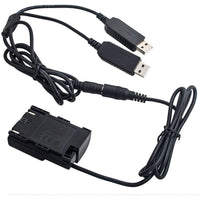 Caruba LP-E6 Full Decoding Dummy Battery +5V 2A USB Cable
