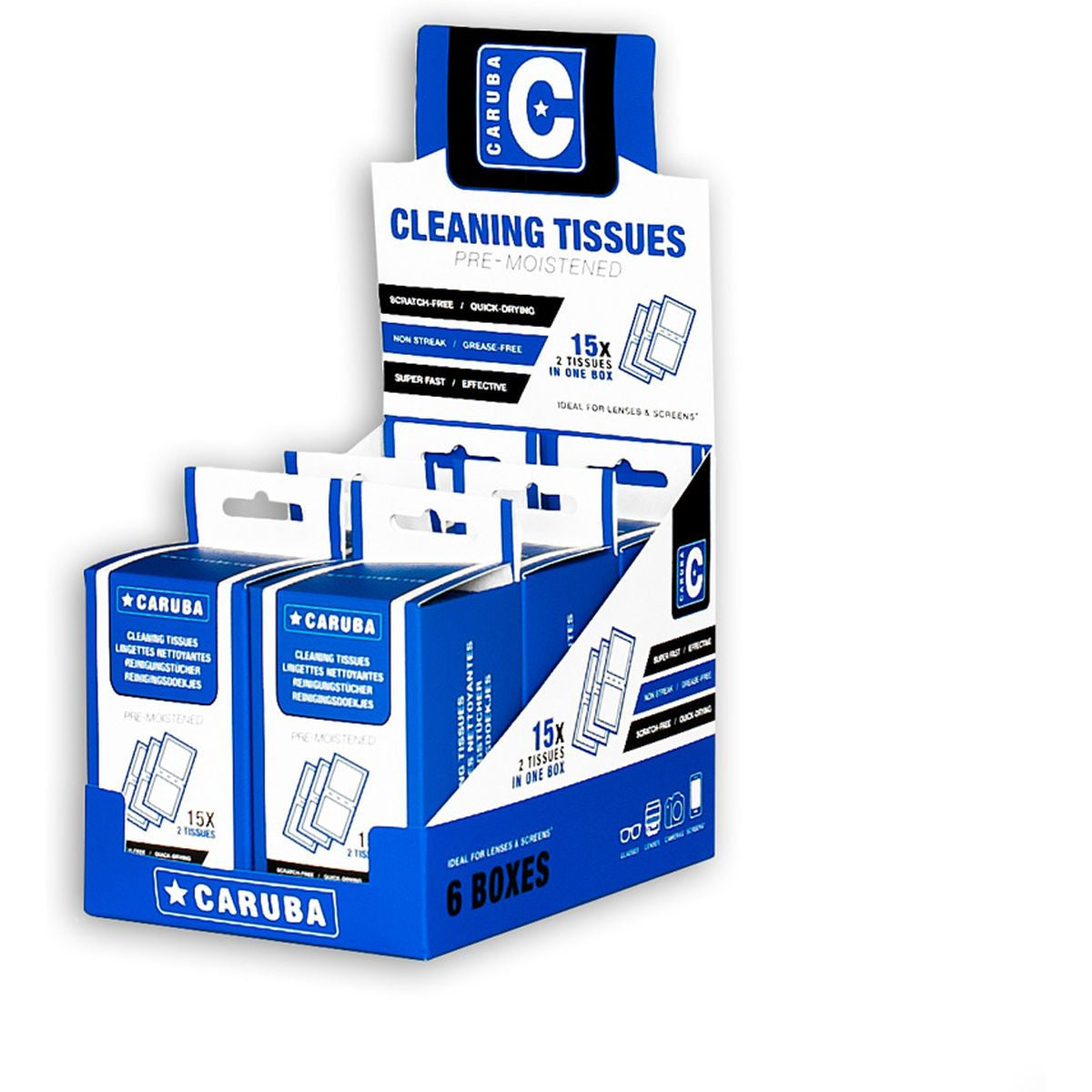 Caruba Cleaning Tissues (6BOXES Per Display 30 Tissues/Box)