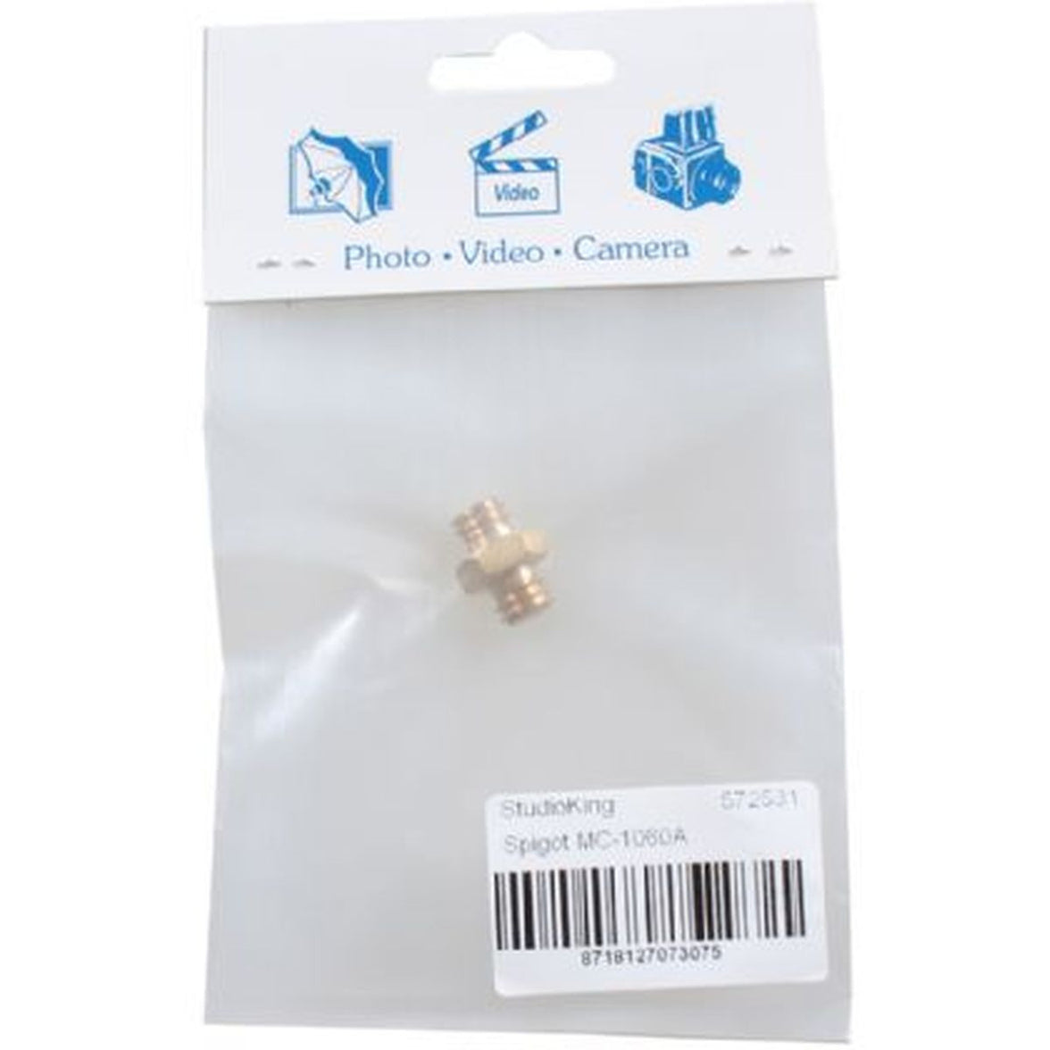 StudioKing Spigot Verloopnippel MC-1060A 3/8" Male 3/8" Male