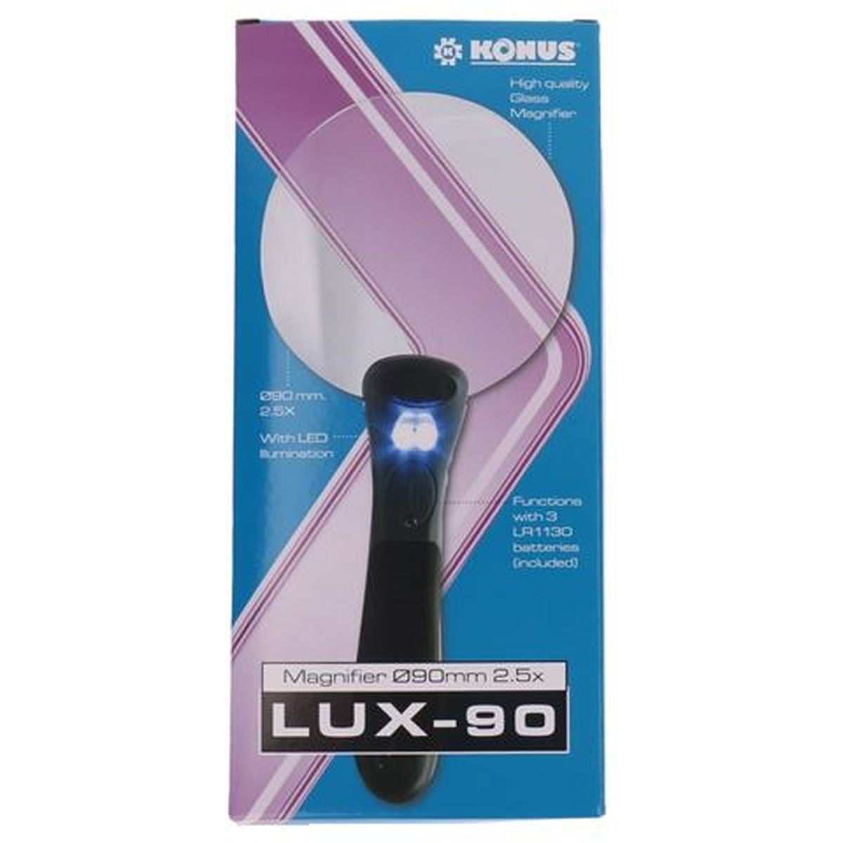 Konus Hand Loupe LUX-90 2.5X w/ LED