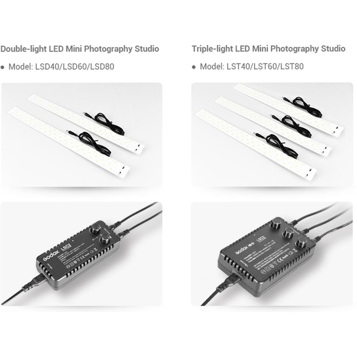 Godox Portable Triple Light LED Ministudio L60x60x60cm