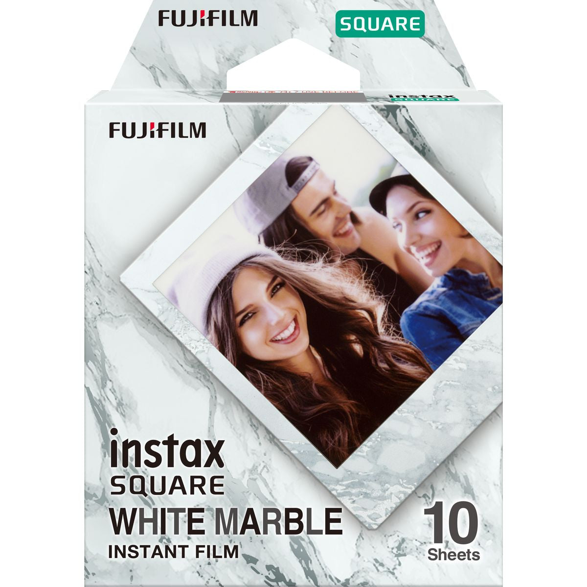 Fuji instax square film white marble