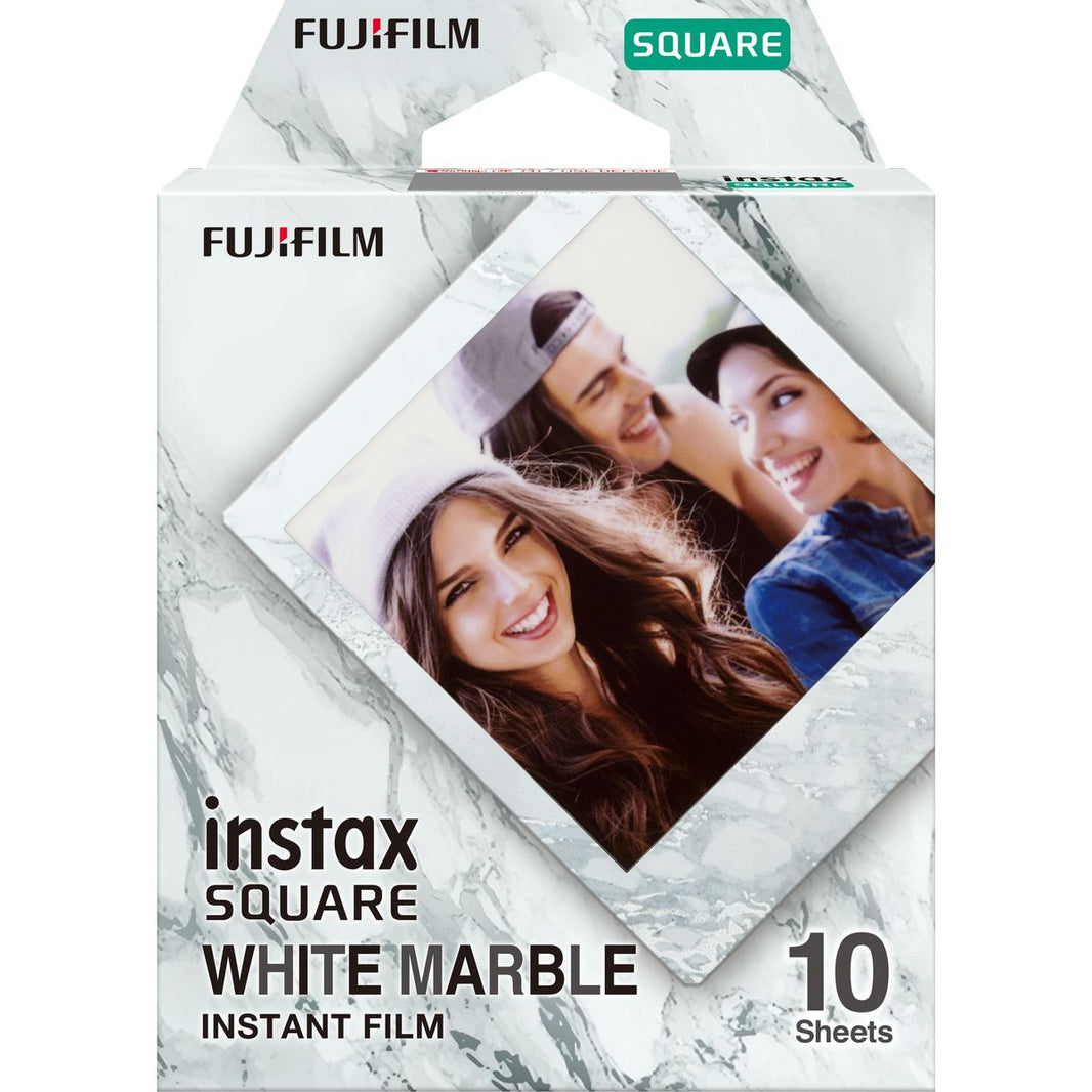 Fuji instax square film white marble