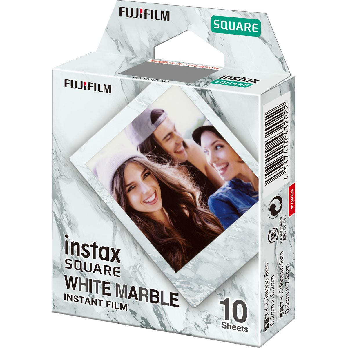 Fuji instax square film white marble