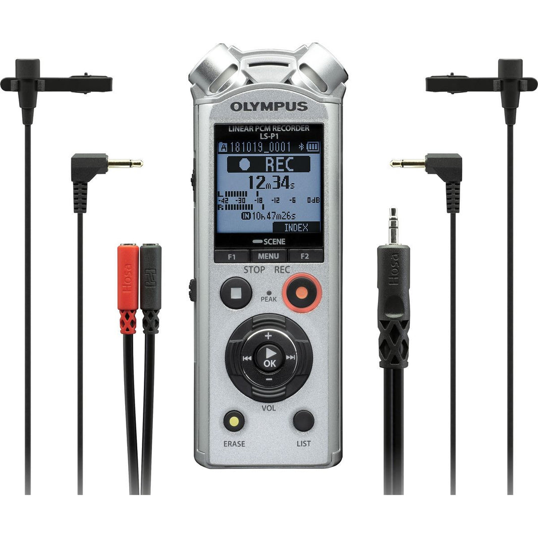 Olympus LS-P1 Interviewer Kit w/ 2x Lavalier Mic + St. Cable