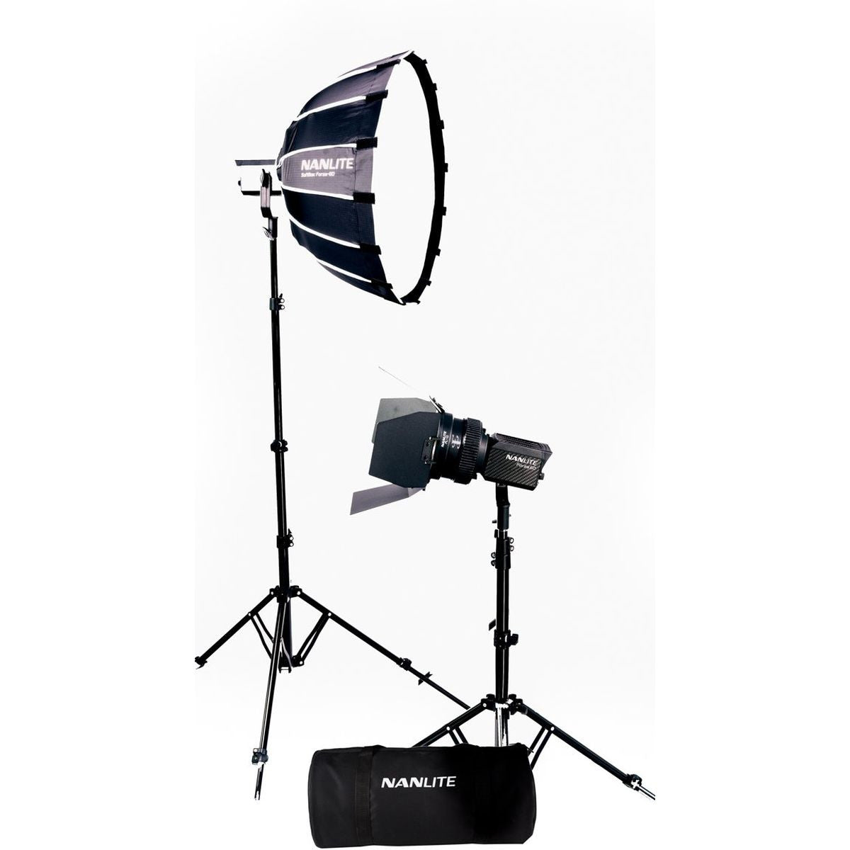 Nanlite Forza 60 LED dual kit w/ case/lght stnd/frsnel/sftbx