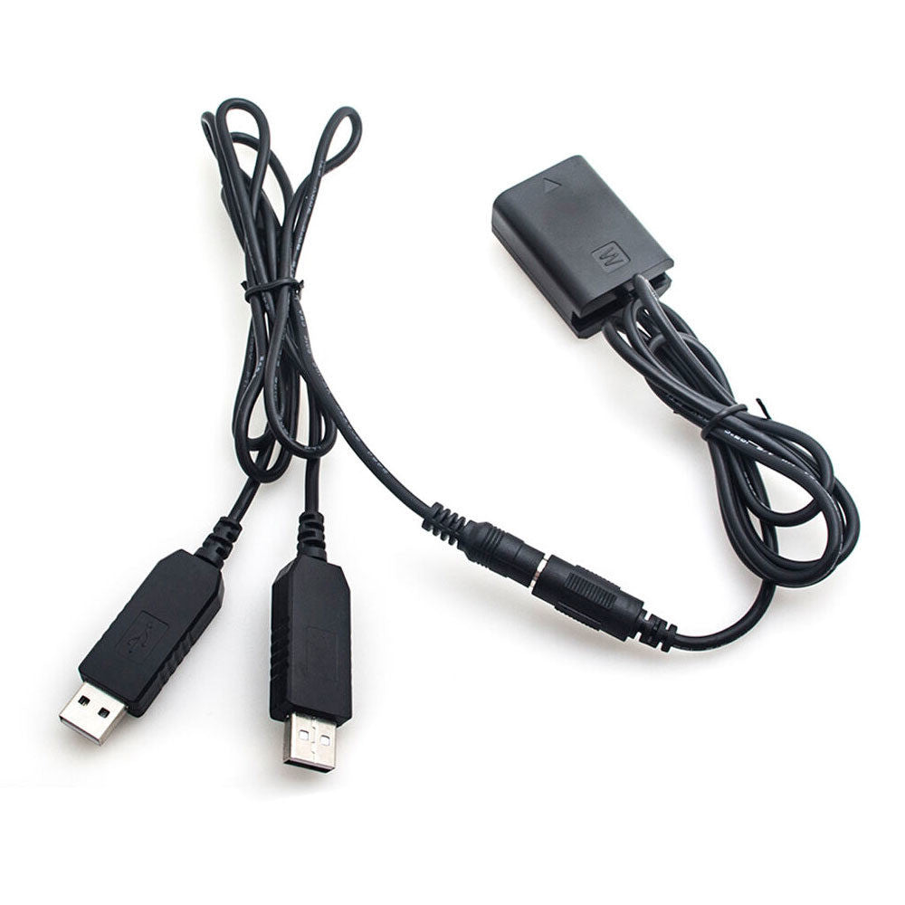 Caruba NP-FW50 Full Decoding Dummy Battery + Dual USB Cable