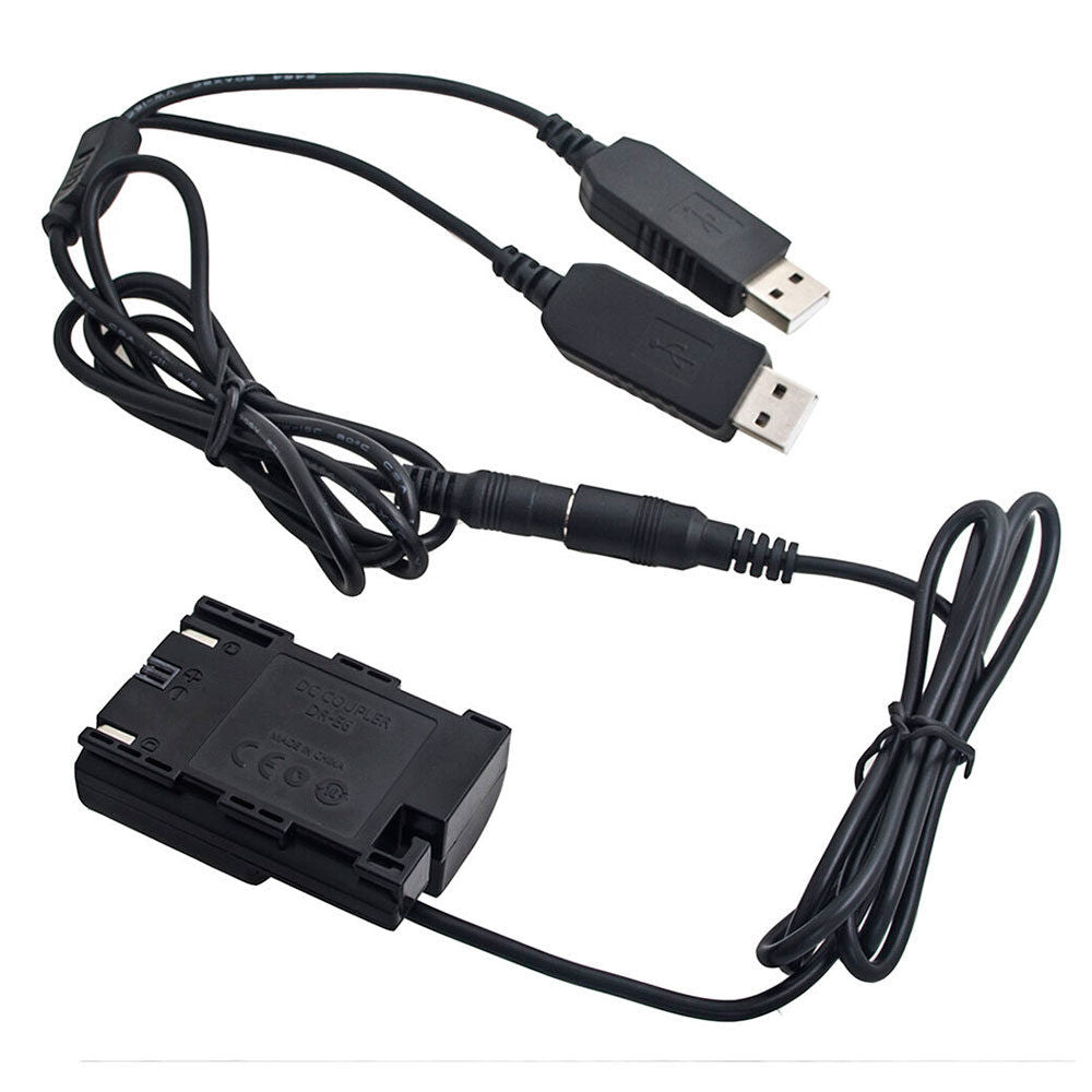 Caruba LP-E6 Full Decoding Dummy Battery +5V 2A USB Cable
