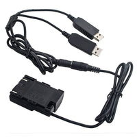Caruba LP-E6 Full Decoding Dummy Battery +5V 2A USB Cable
