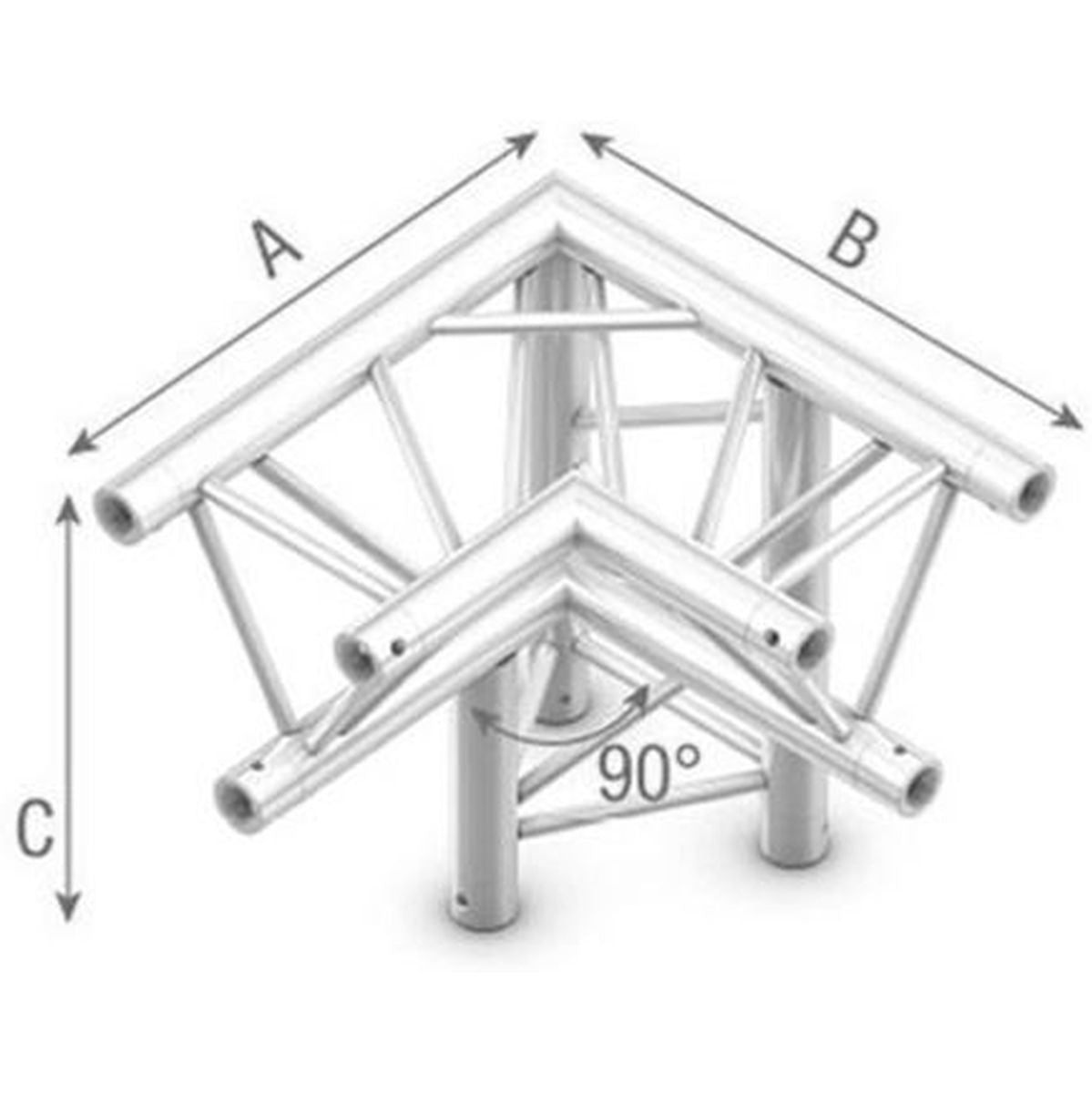 StudioKing Truss Triangle 90 Degree Angle Down Right Top Dow