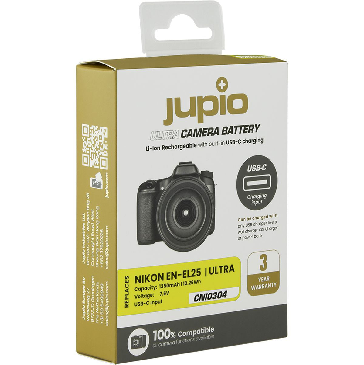 Jupio EN-EL25 Ultra C (USB-C Input) 1350mAh