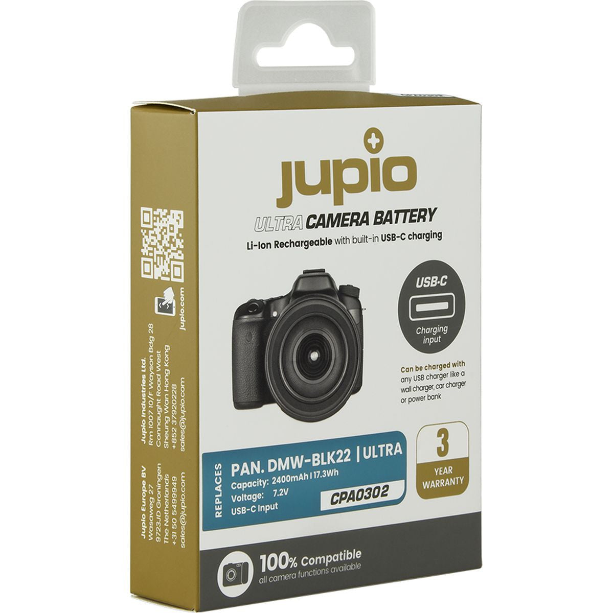 Jupio DMW-BLK22 Ultra C (USB-C Input) 2400mAh