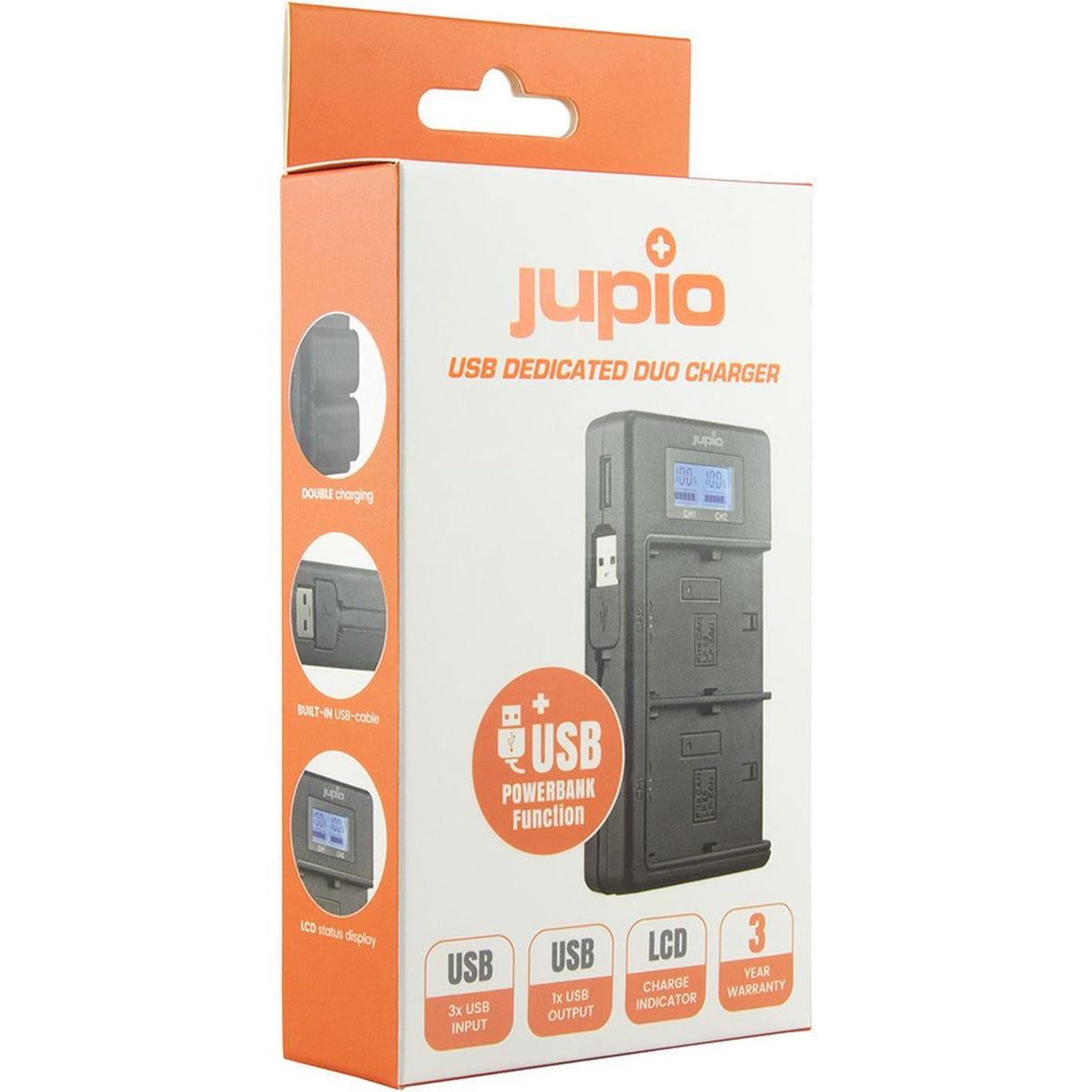 Jupio USB Dedicated Duo Charger LCD For Fuji NP-W126(S)