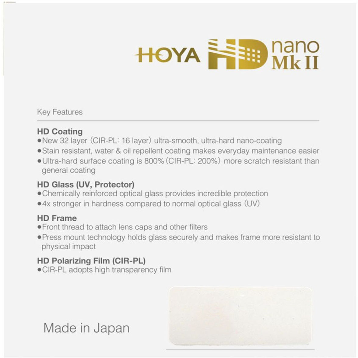 Hoya 72.0mm HD Nano MkII UV