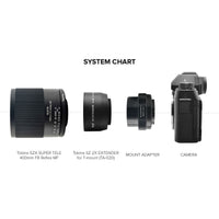 Tokina SZX Super Tele 400mm f/8.0 Reflex MF Sony E + 2X Exte