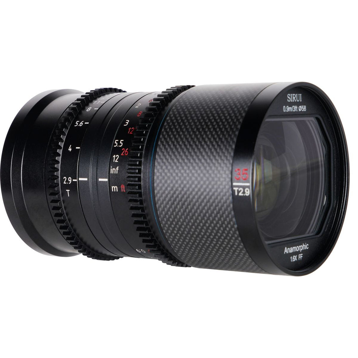 Sirui 35mm T2.9 1.6X Carbon Fiber FullFrame Anamorphic RF Mo