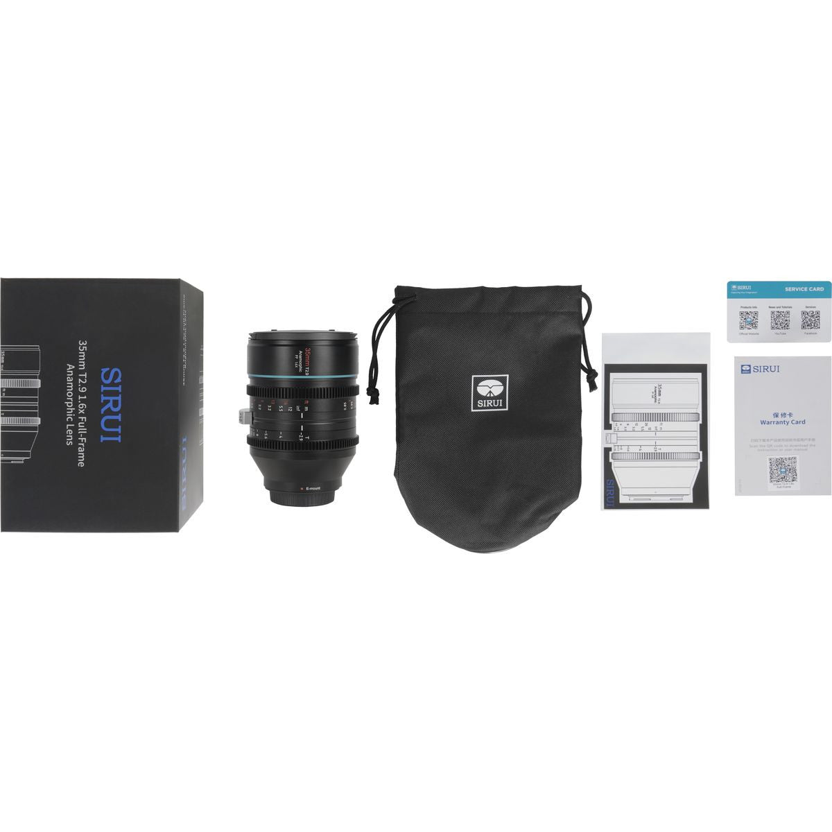 Sirui 35mm T2.9 1.6X FullFrame Anamorphic Lens (RF Mount)
