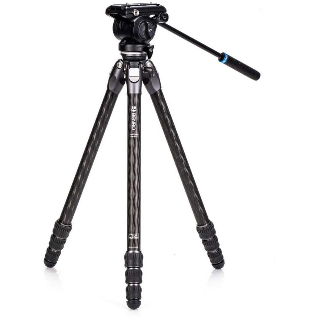 Benro Tortoise Carbon Tripod w/ S4PRO Videokop 24C Leveling Base TTOR24CLVS4PRO