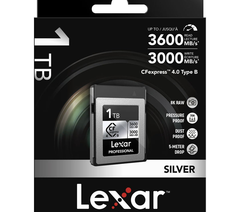 Lexar CFexpress Pro Type B Silver 4.0 Series 1TB - R3600/W3000MB/s