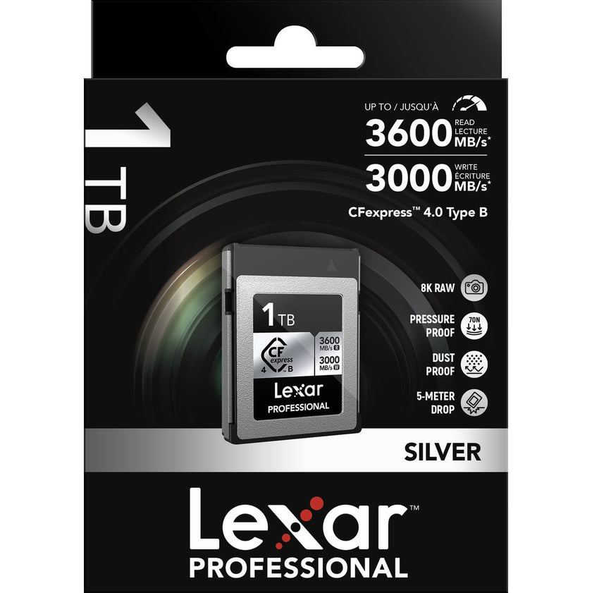 Lexar CFexpress Pro Type B Silver 4.0 Series 1TB - R3600/W3000MB/s