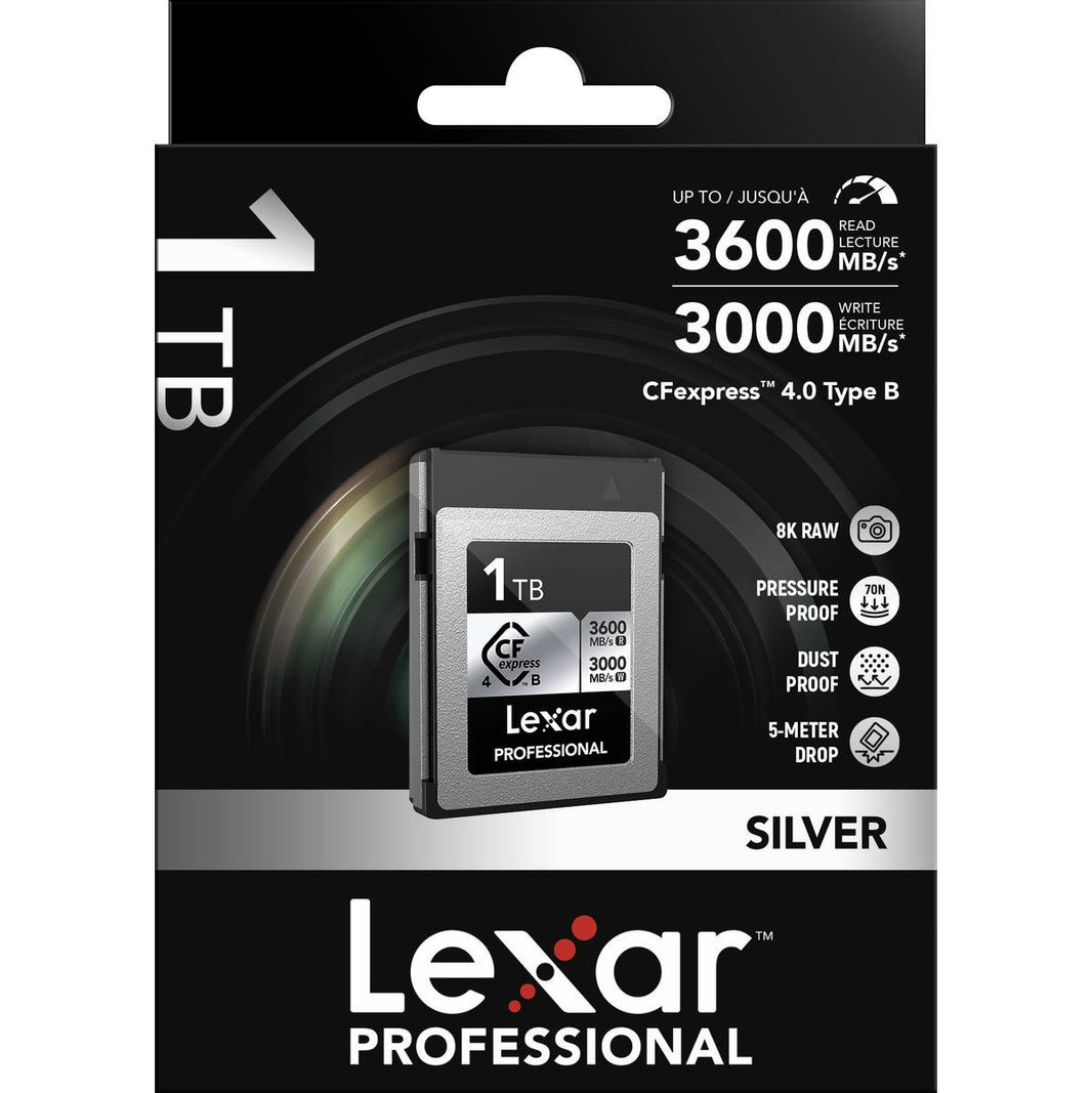Lexar CFexpress Pro Type B Silver 4.0 Series 1TB - R3600/W3000MB/s