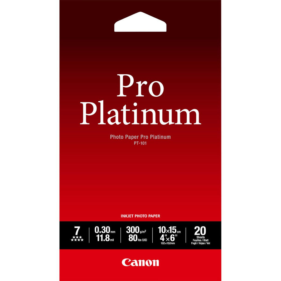 Canon Photo Paper Pro Platinum 100x150mm 300 G/M² 20P Photo Paper