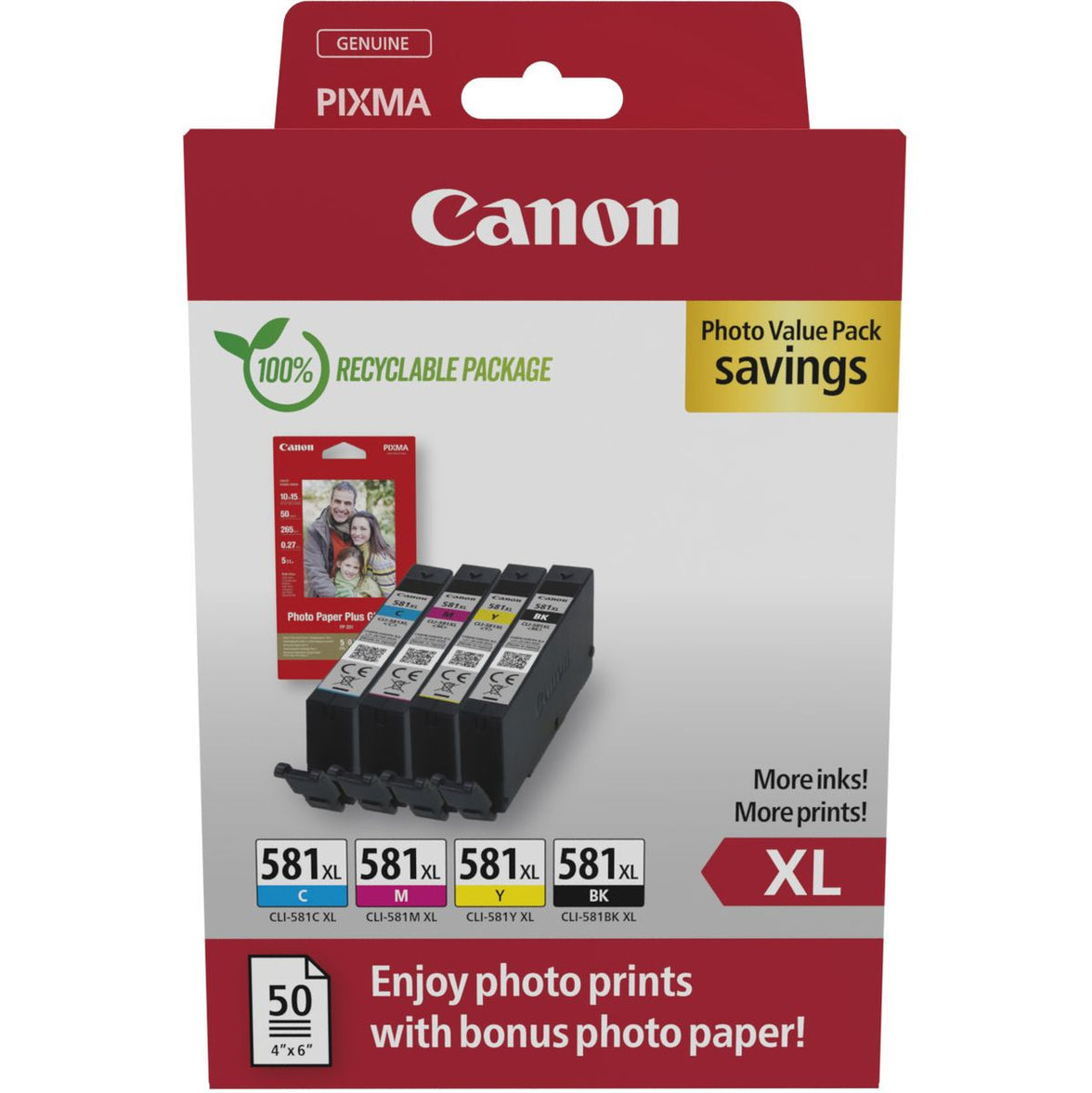 Canon CLI-581XL BK/C/M/Y Photo Value