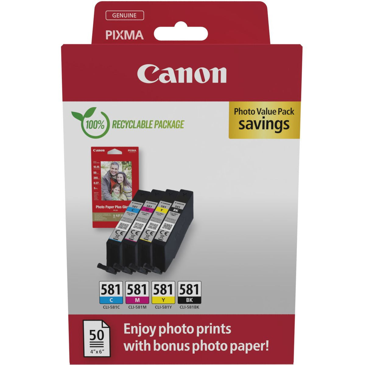 Canon CLI-581 BK/C/M/Y Photo Value