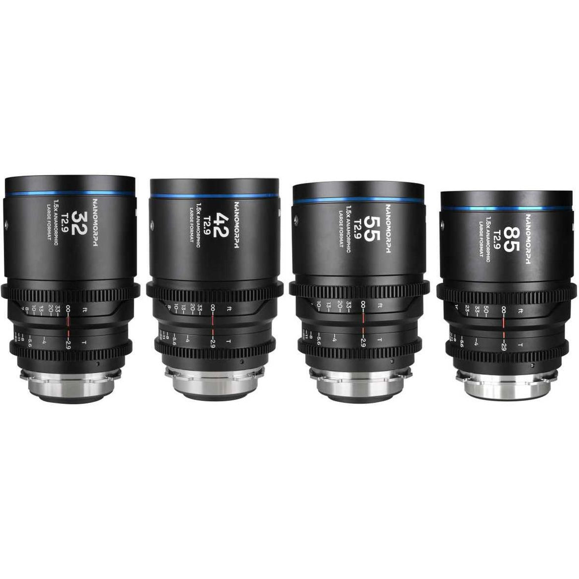 Laowa Nanomorphâ LF 4-LENSÂ Bundle 32/42/55/85mm (Blue) (Lao-32425585-B-PL-B)