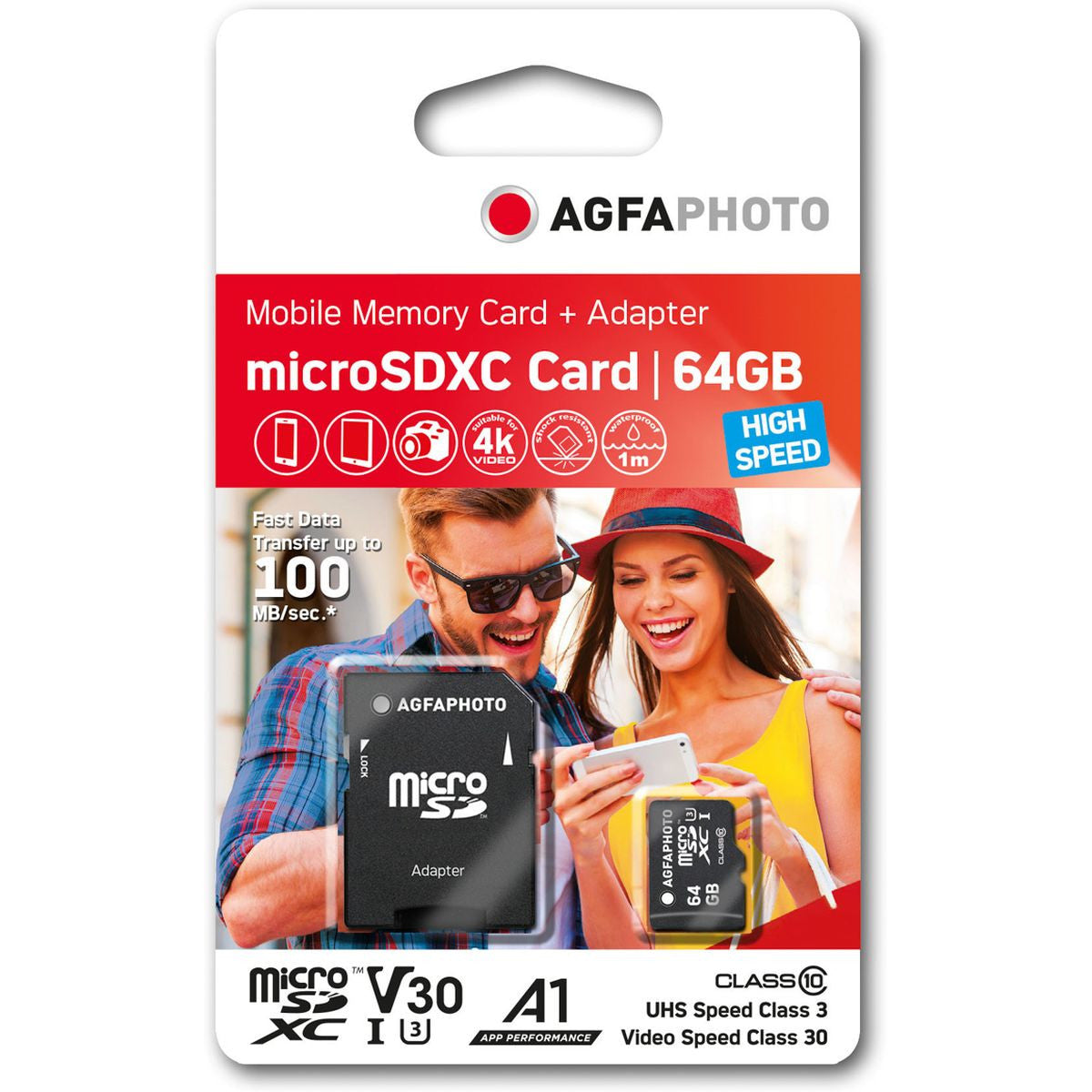 Agfa Photo Mobile MicroSDXC 64 GB High Speed UHS-I U1 V10 A1