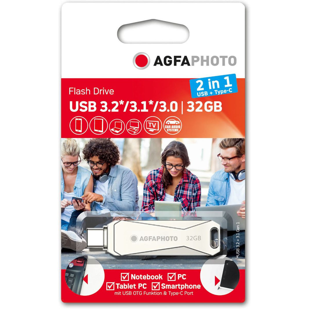 Agfa Photo USB 3.0 OTG - 2 In 1 (USB + Type C) 32 GB Silver