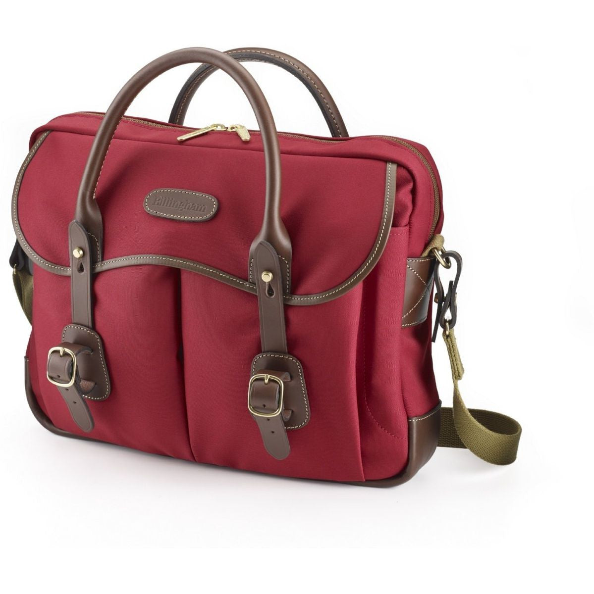 Billingham Thomas Brief Case - Burgundy/Chocolate