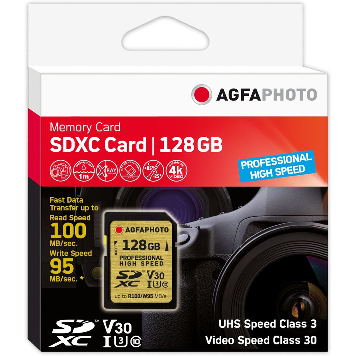 Agfa Photo SDXC 128 GB Professional High Speed UHS-I U3 V30