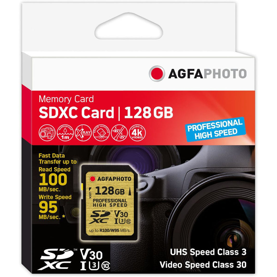 Agfa Photo SDXC 128 GB Professional High Speed UHS-I U3 V30