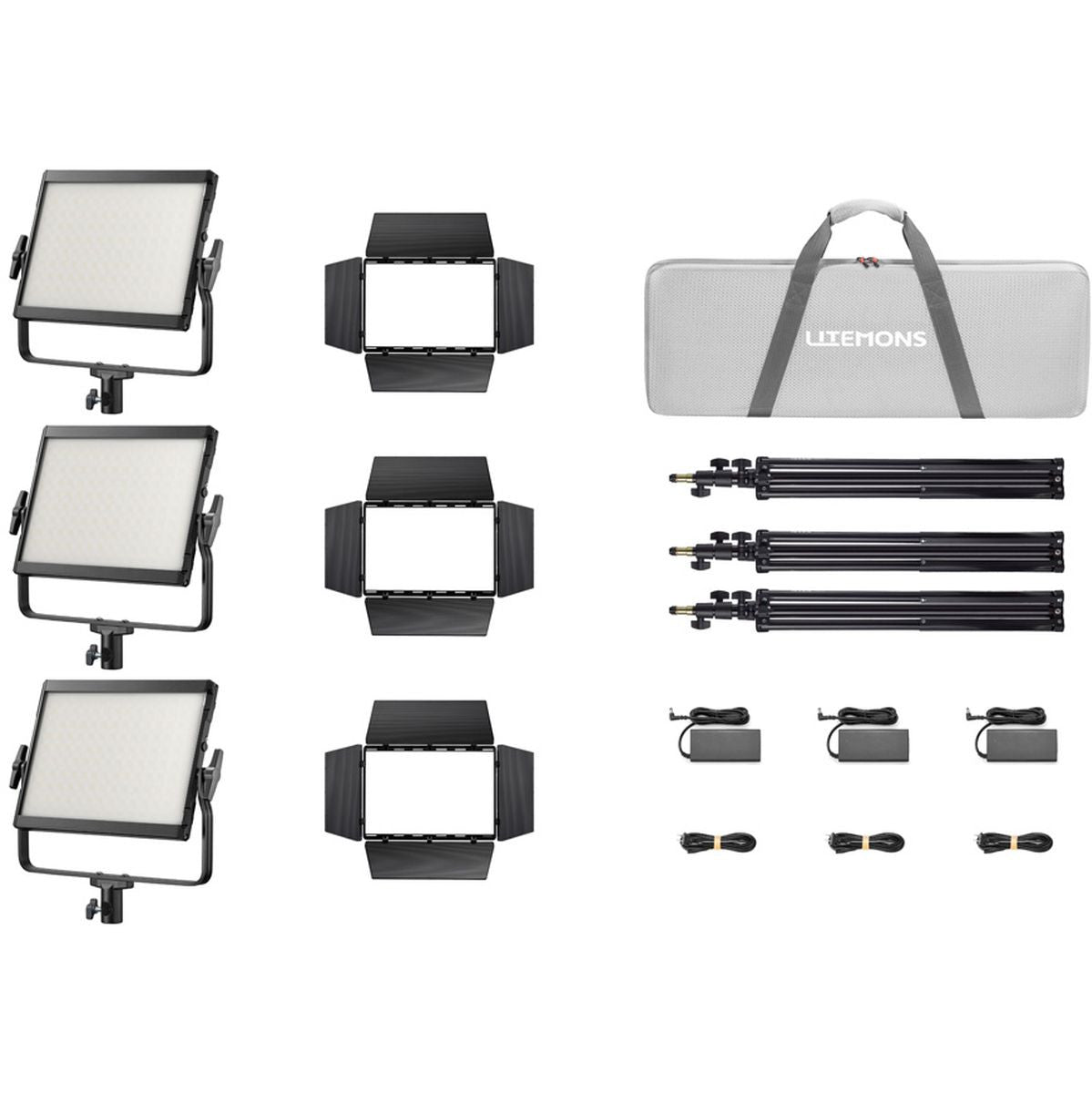 Godox LP600R K3 Black Litemons RGB LED Light Panel 3 Light Kit
