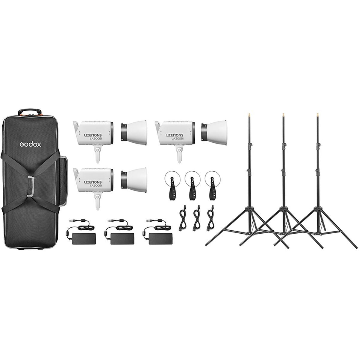 Godox Litemons LA300BI Bi Colour LED Video Light 3 Light Kit (White)