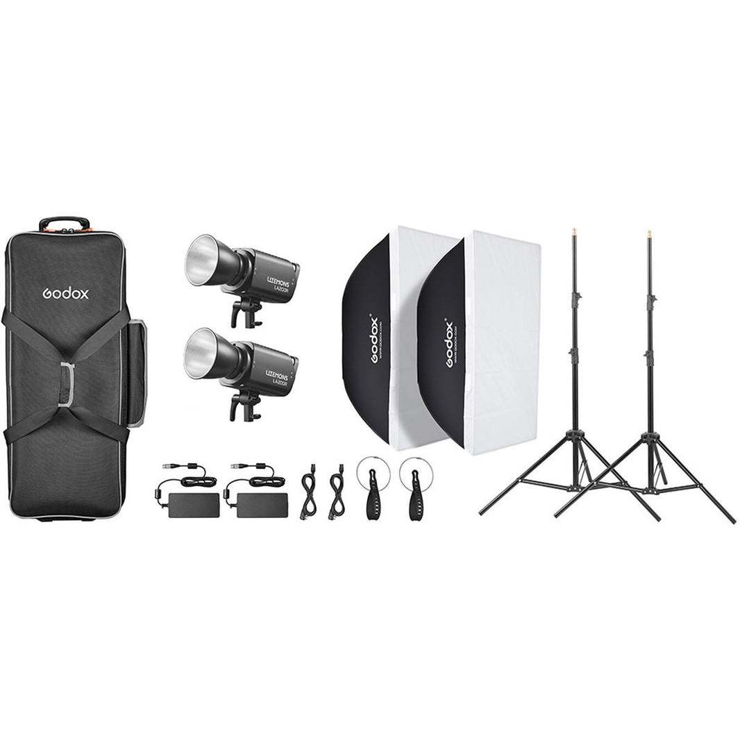 Godox Litemons LA200R K2 RGB LED Video Light 2 Light Kit (Black)