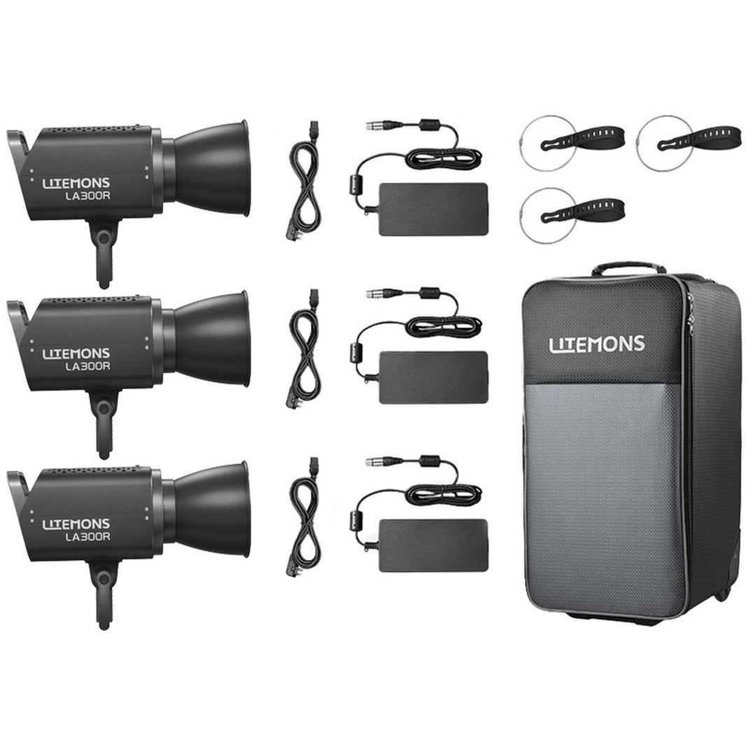 Godox Litemons LA300R RGB LED Video Light 3 Light Kit (Black)