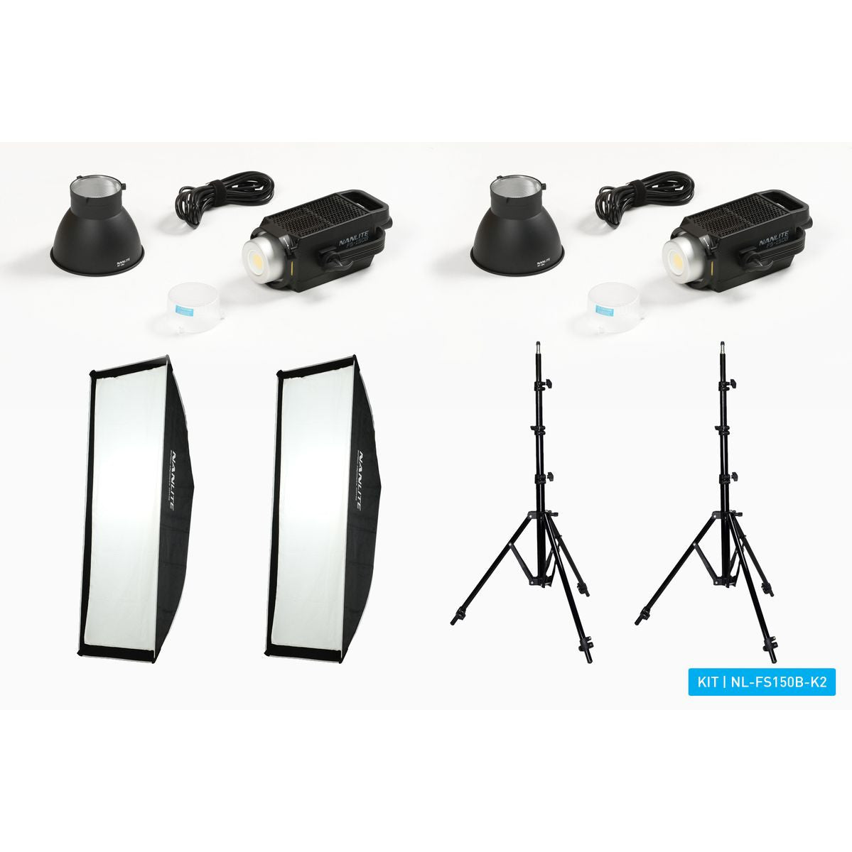 Nanlite FS-150B LED Spot Light Dual Kit (w/ Light Stand And Softbox)