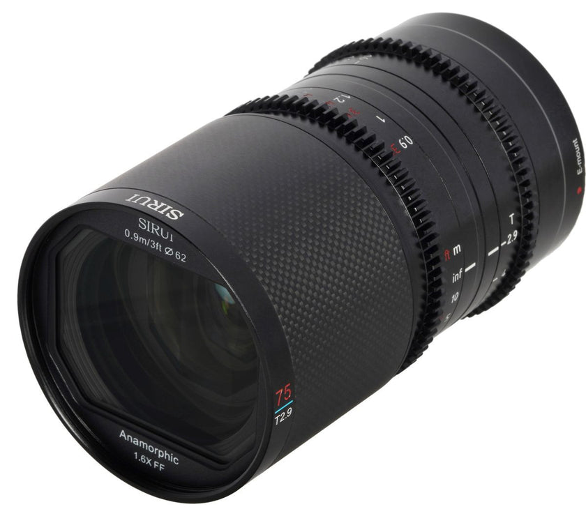 Sirui 75mm T2.9 Blue Flare 1.6X FF Anamorphic RF Mount (Carbon Fiber)