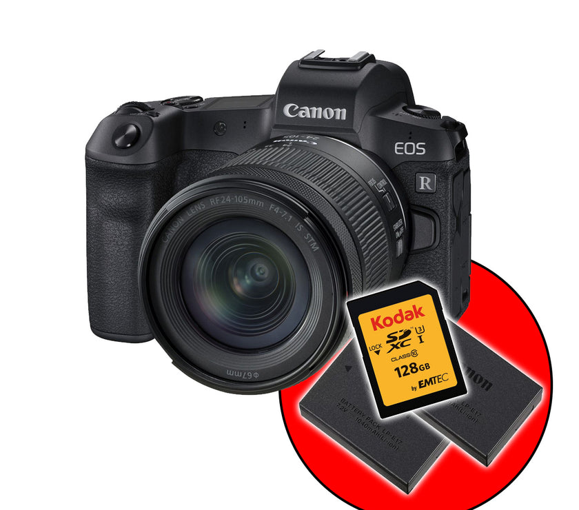 Canon EOS RP + RF 24-105mm F4-7.1 IS STM + 2 Batterijen + 128 Gb SD-kaart